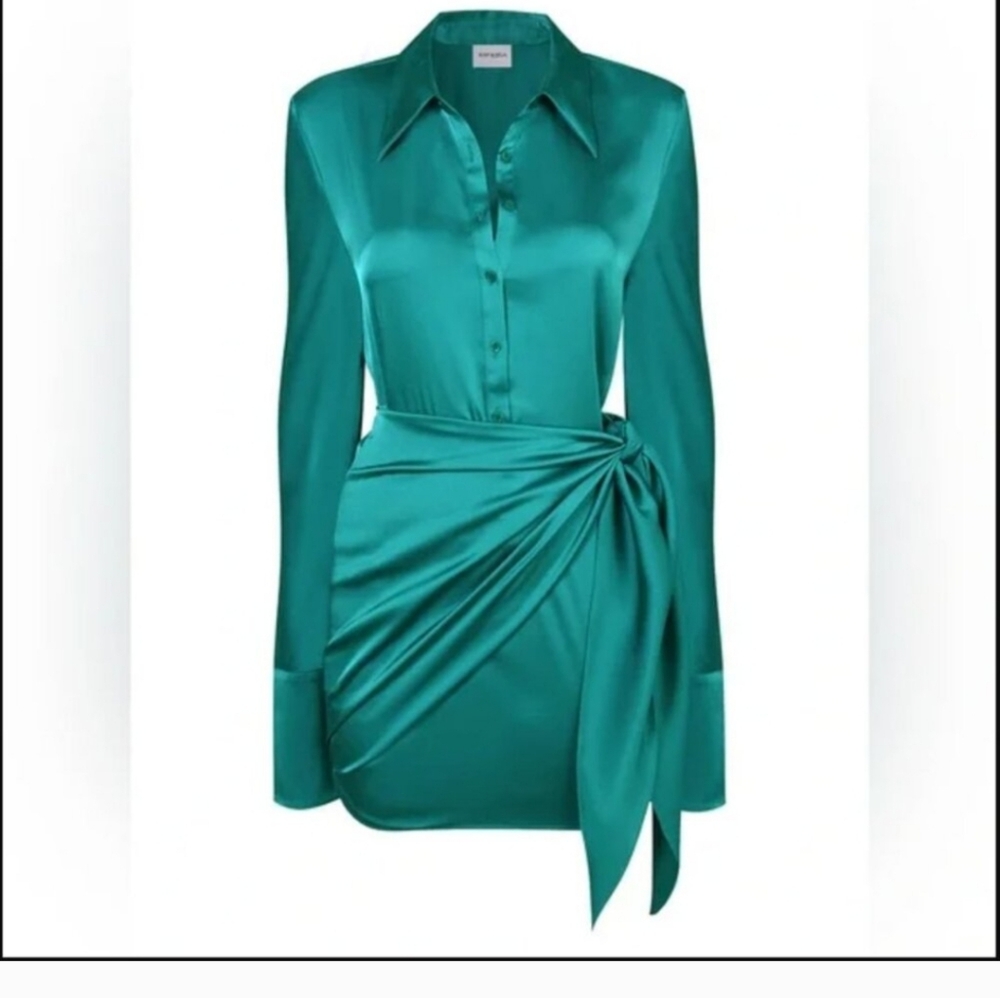 Rat & Boa Alanis Shirt Dress Emerald - Picture 3 of 9